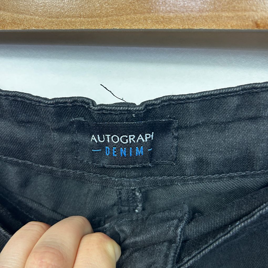 Autograph Black Denim Shorts - Size 22/24