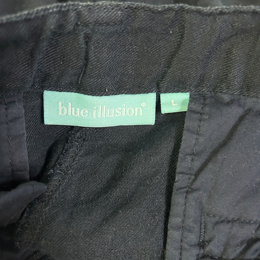 Blue Illusion Black Linen Pants - Size L