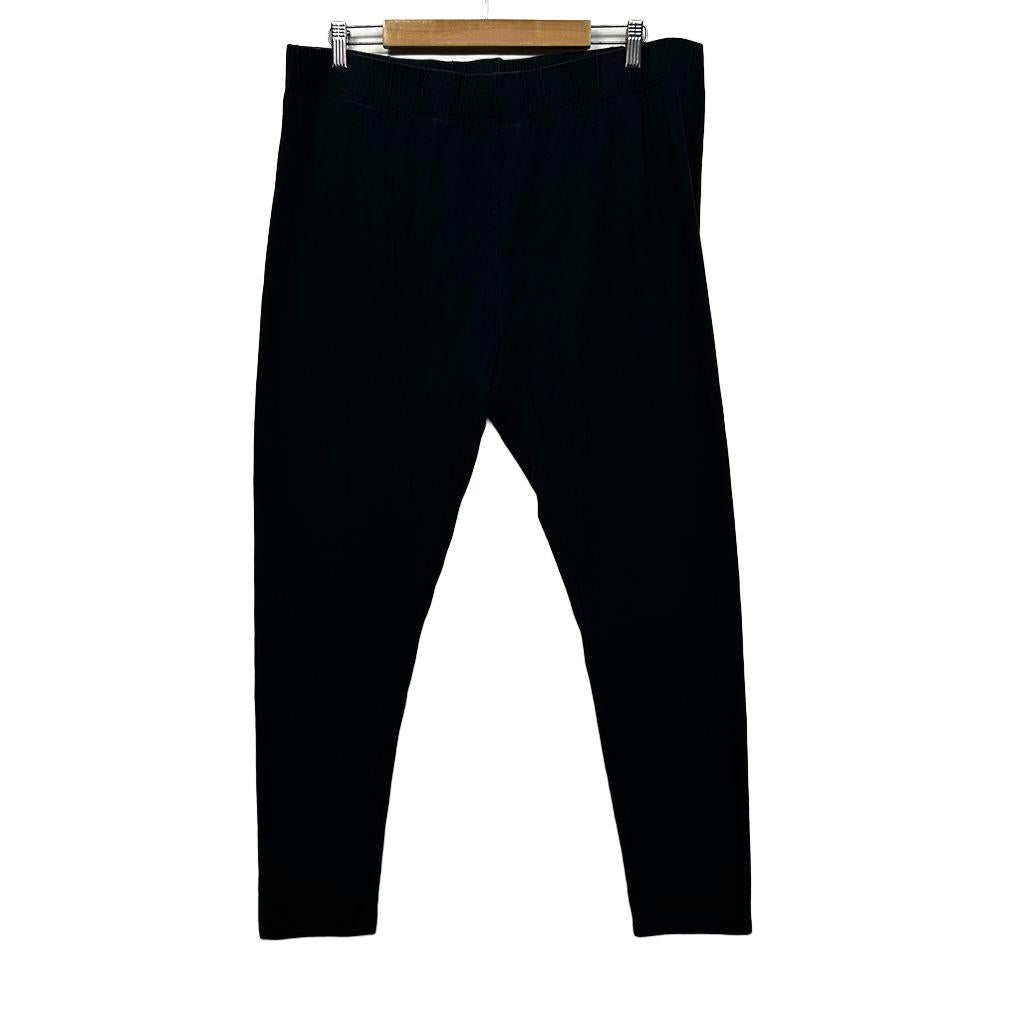 Avella Black Cotton Legging Pants - Size 22