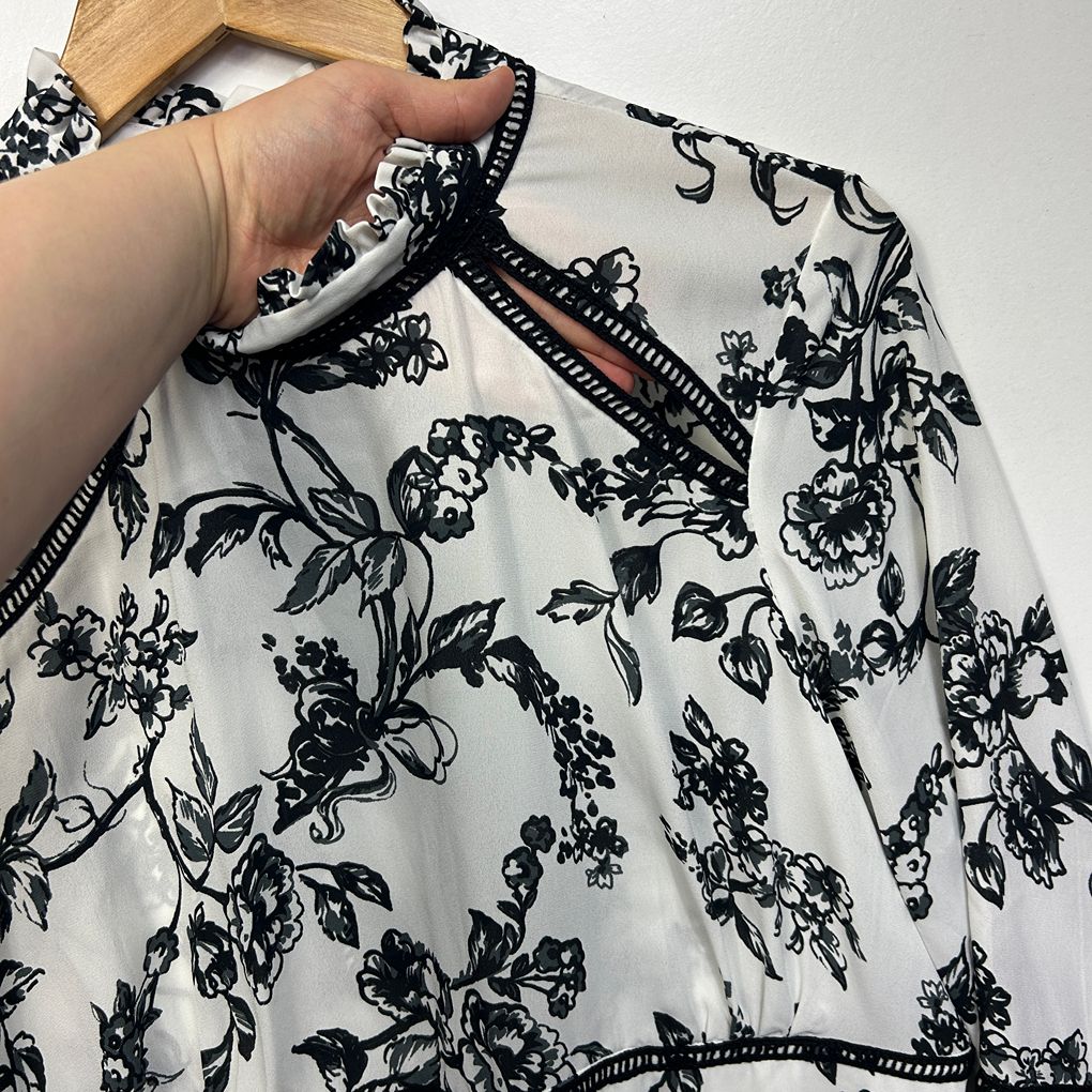 Simply Be White Floral Dress - Size 16