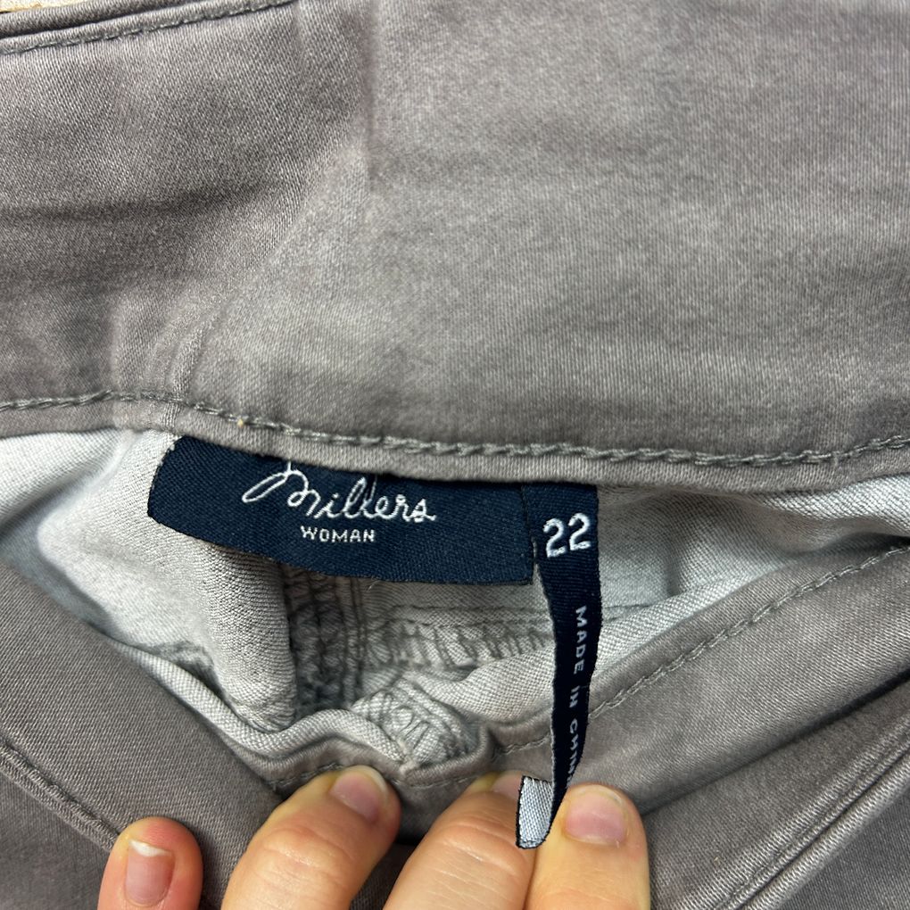 Millers Grey Plus Size Cotton Pants - Size 22 (fault)