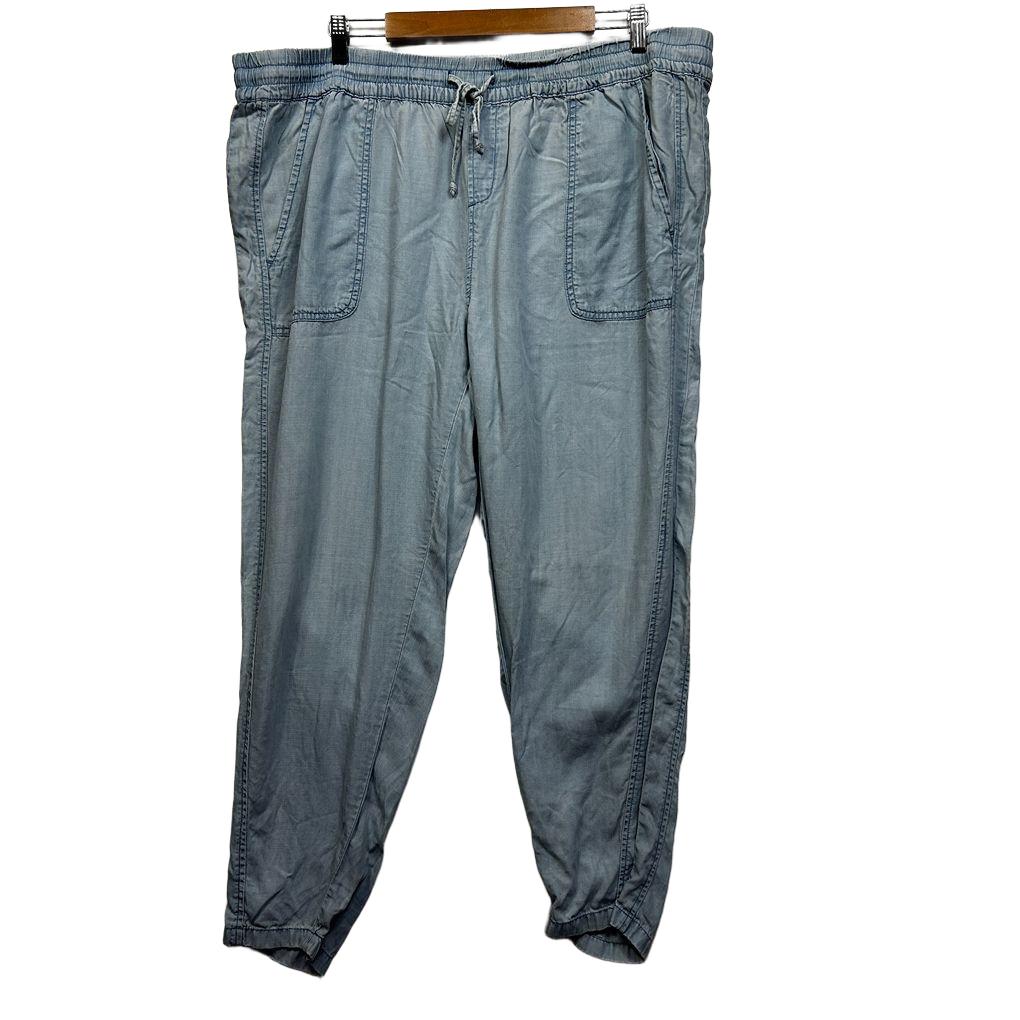 Belle Curve Blue Chambray Pants - Size 18