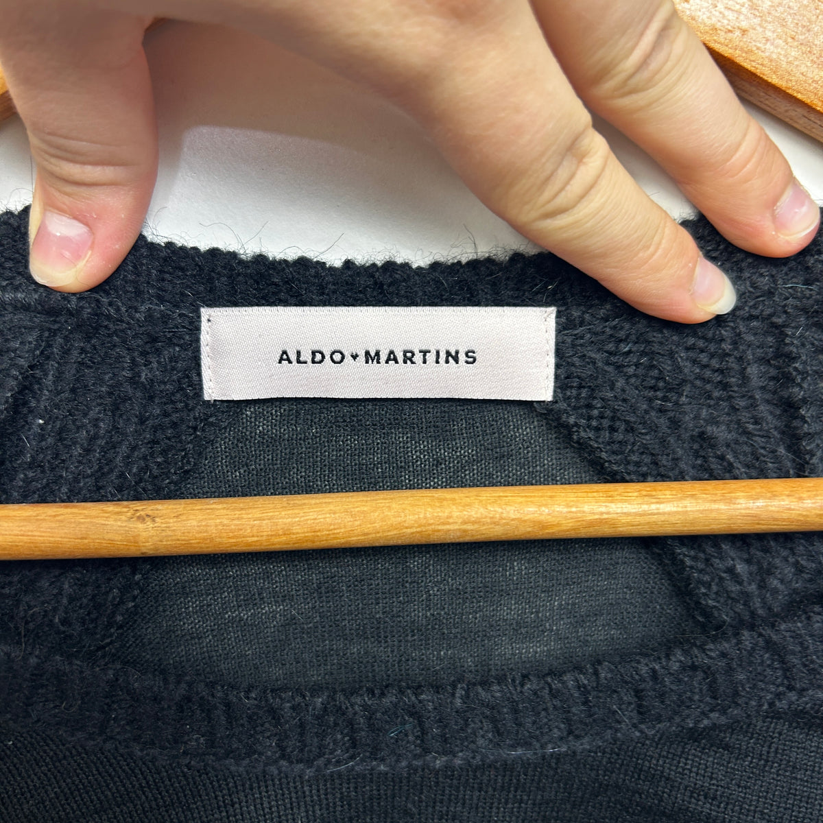 Aldo Martins Black Merino Aplaca Jumper - Size 16