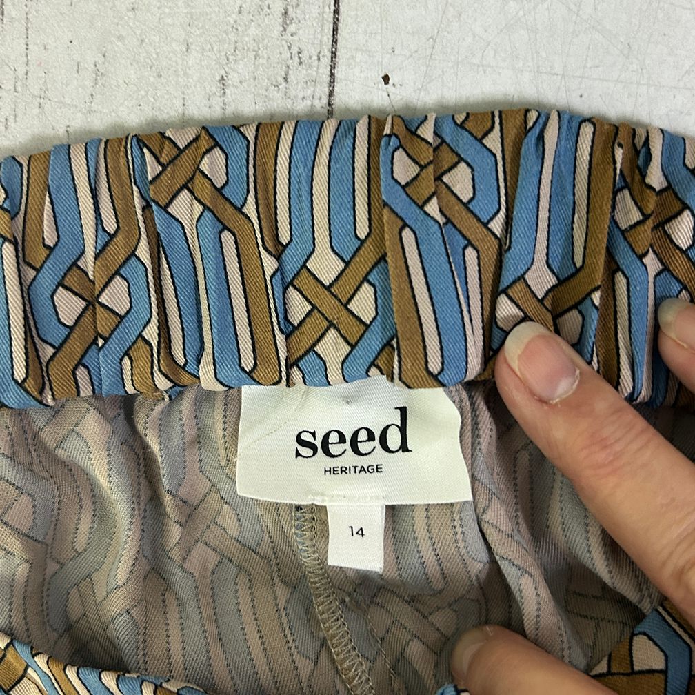Seed Heritage Blue Print Pants - Size 14
