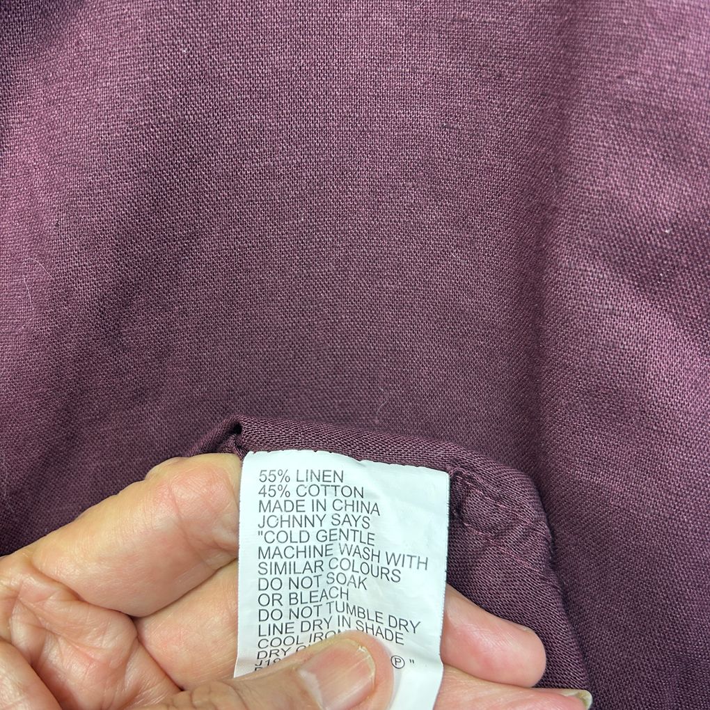 Johnny Bigg Burgundy Linen Shirt - Size 6XL