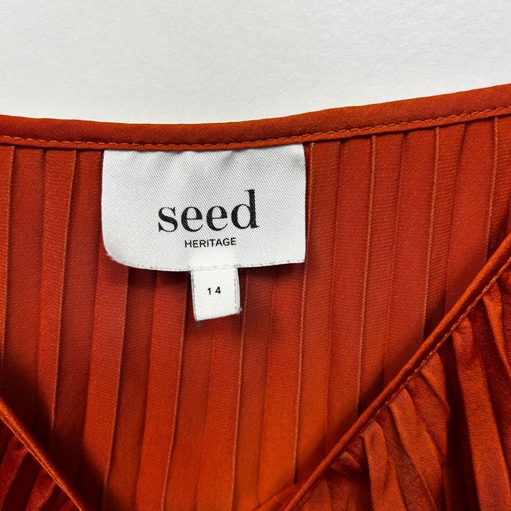 Seed Heritage Rust Pleated Top - Size 14