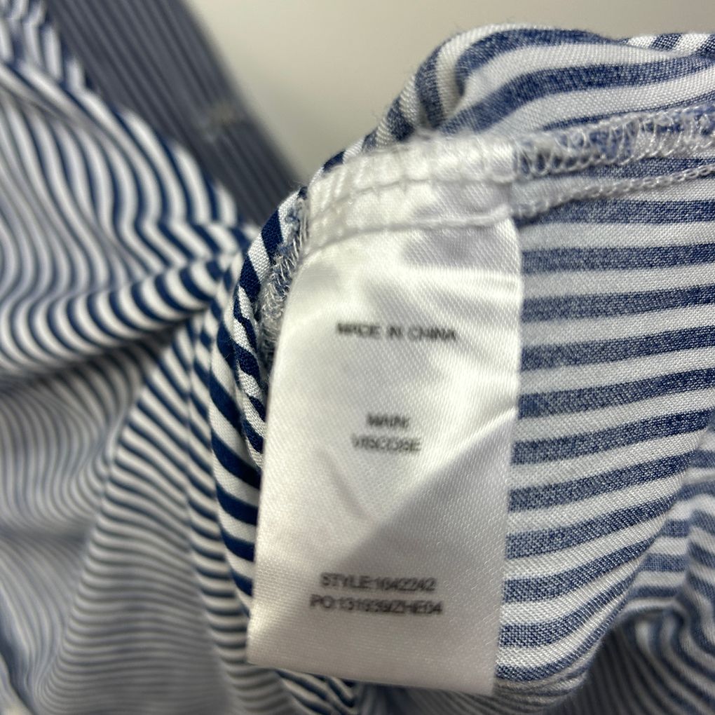 Beme Navy Striped Ebroidered Long Sleeve Shirt - Size 14