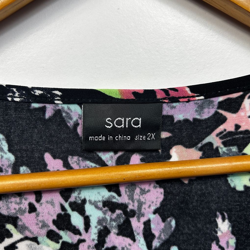 Sara Black Plus Size Top - Size 2X