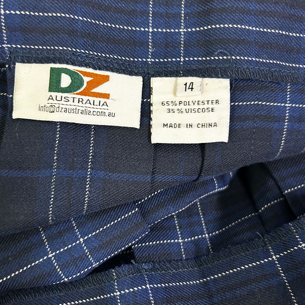 DZ Australia Navy Check Mini Preppy Skirt - Size 14