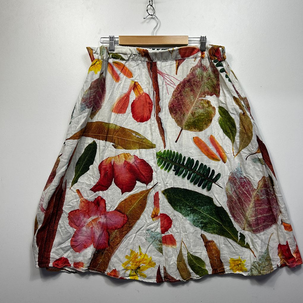 Jericho Road Clothing Linen Floral Skirt - Size 18