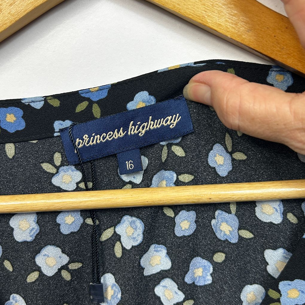 Princess Highway Navy Floral Dress - Size 16