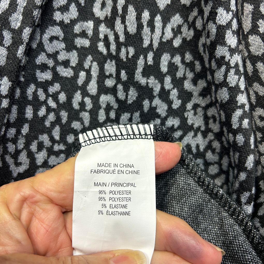 Autograph Black Animal Print Coat Jacket - Size 24
