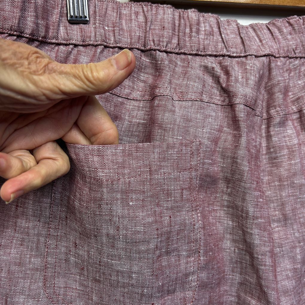 Black Pepper Dusty Pink Linen Pants - Size 18