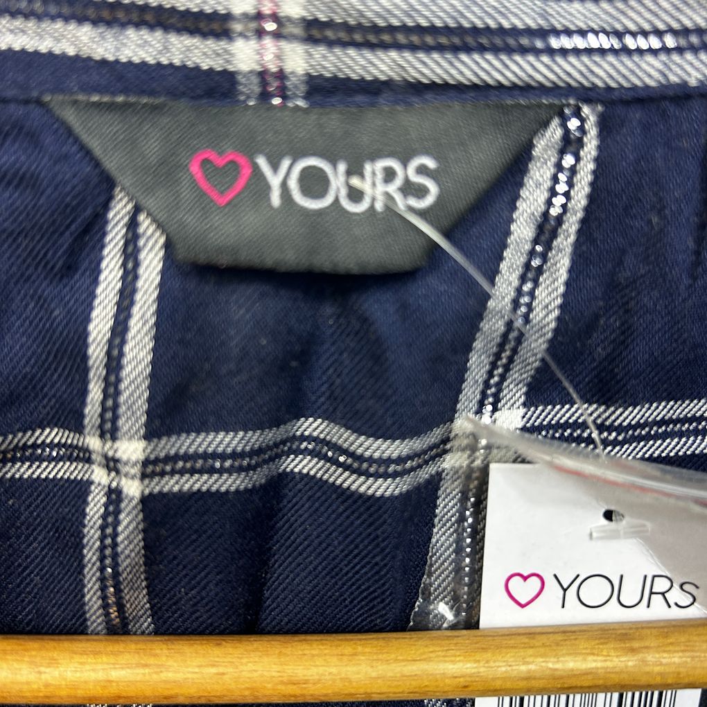 Yours Navy Check Shirt - Size 30-32