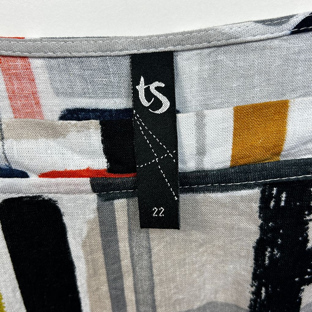 Taking Shape Multicoloured Print Linen Dress - Size 22