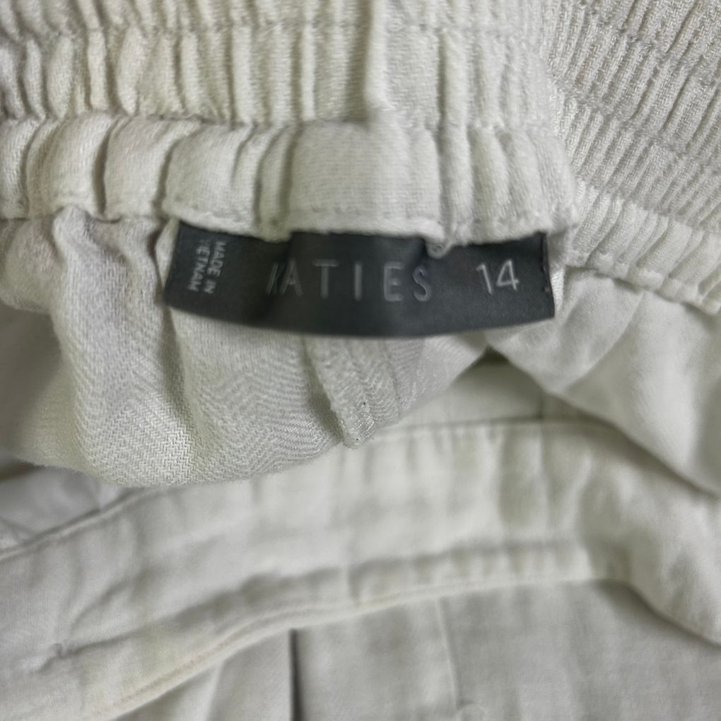 Katies White Linen Pants - Size 14