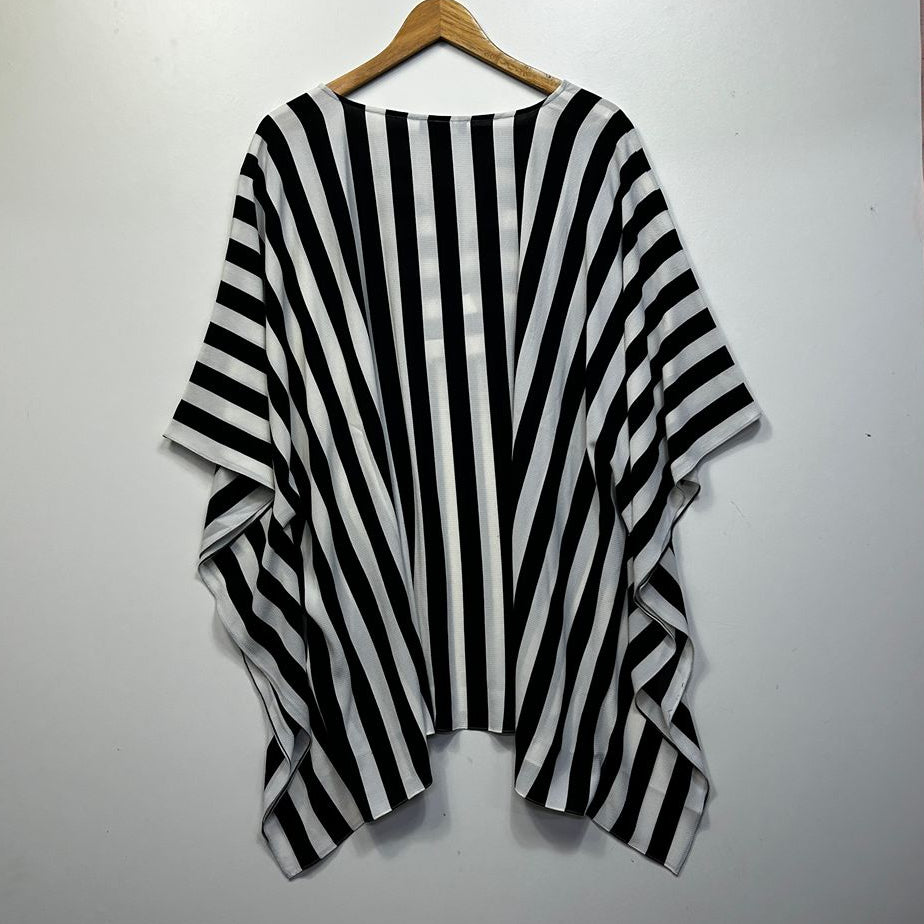 My Size Black White Striped Plus Size Tunic Top - Size XL/22