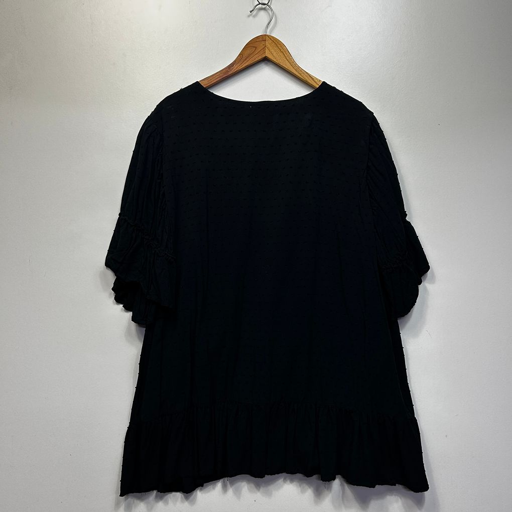 Autograph Black Plus Size Pintuck Top - Size 24