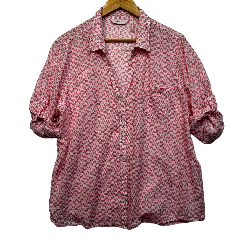 Millers Print Cotton Shirt - Size 20