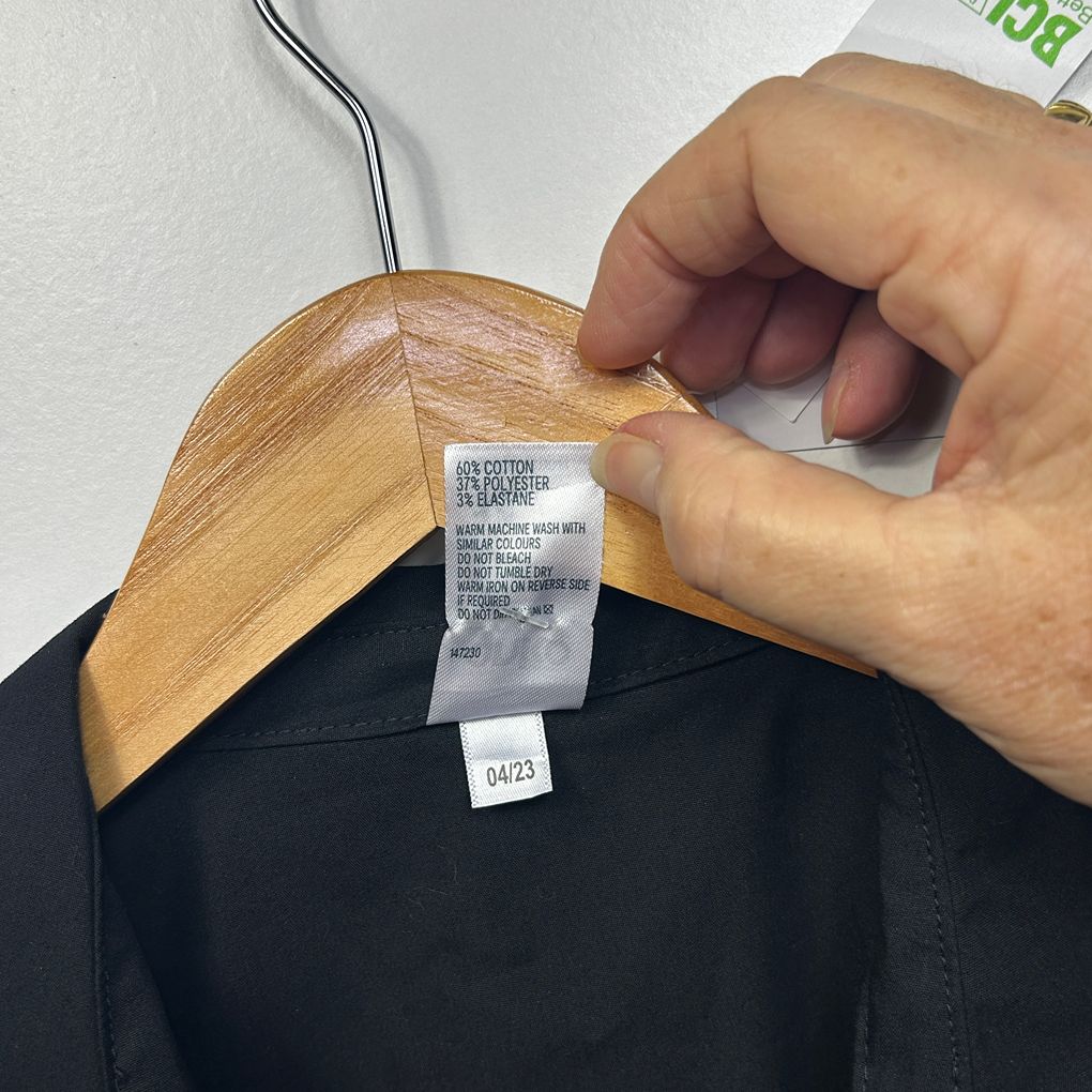 Anko Black Button Up Cotton Shirt - Size 14
