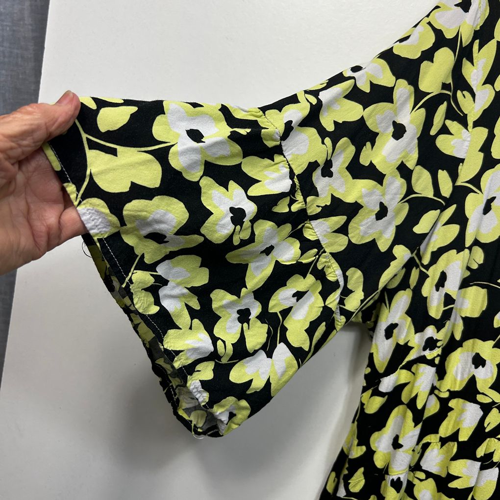 Autograph Black and Yellow Floral Dress - Size 22