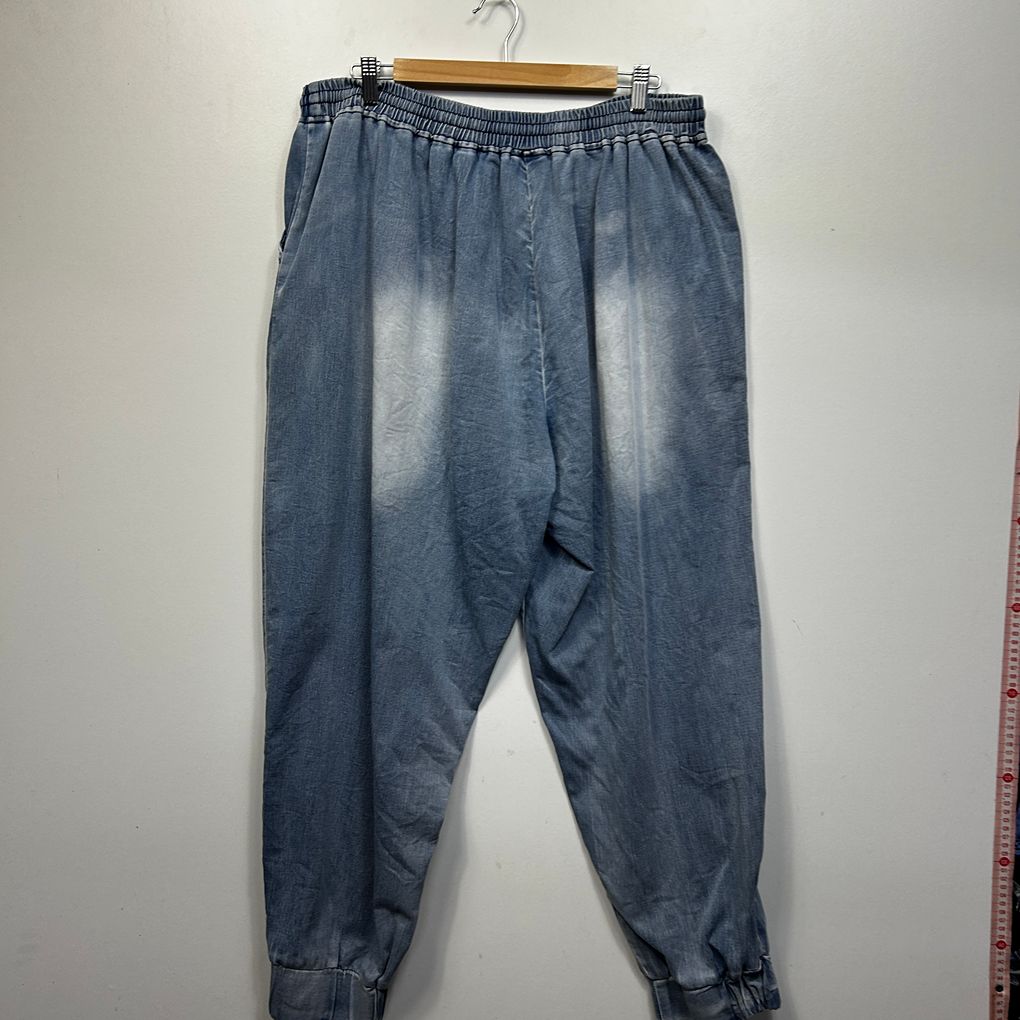 CCX City Chic Blue Plus Size Denim Joggers - Size S/16
