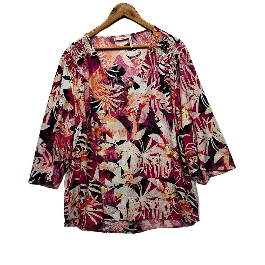 Millers Pink Floral Print Top - Size 20