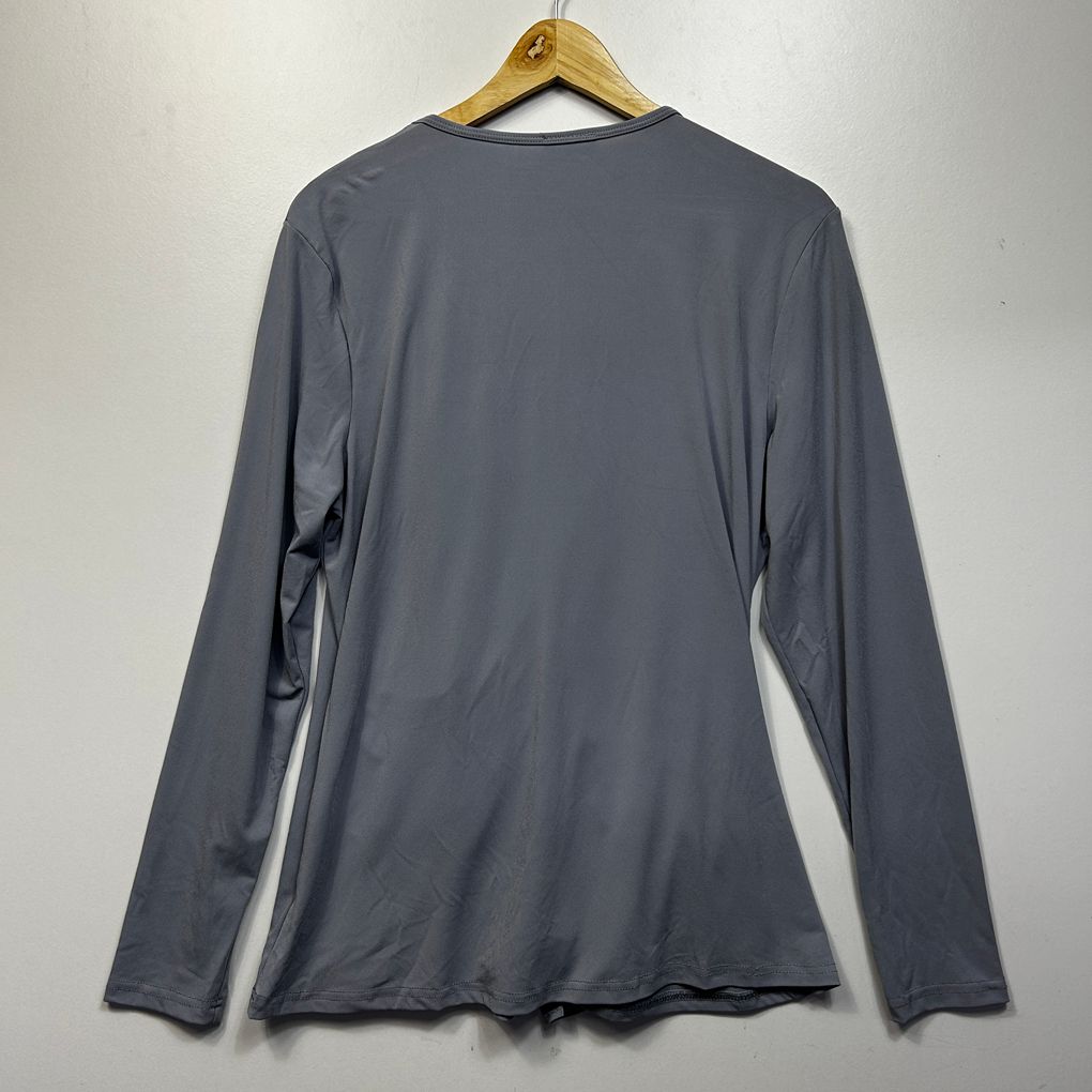 Belle Bird Grey Wrap Top - Size 14