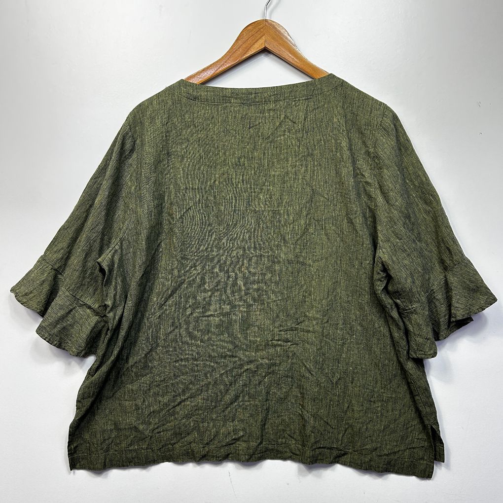 Regatta Khaki Linen Top - Size 16