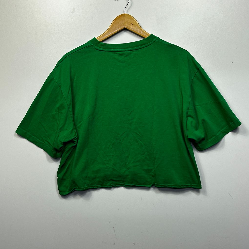 VC Green Cropped Frog Embroidered Crop T-Shirt - Size XL
