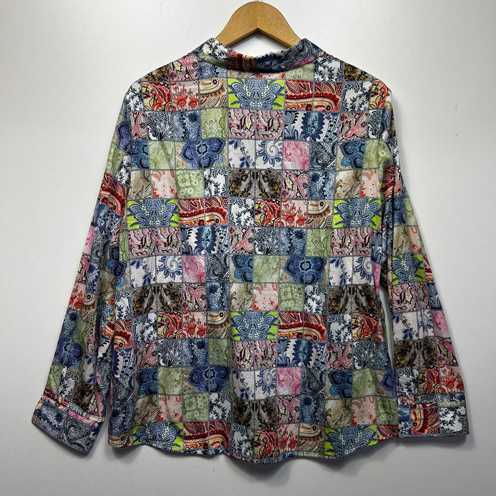 Erfo Multicoloured Paisley Cotton Shirt - Size 16
