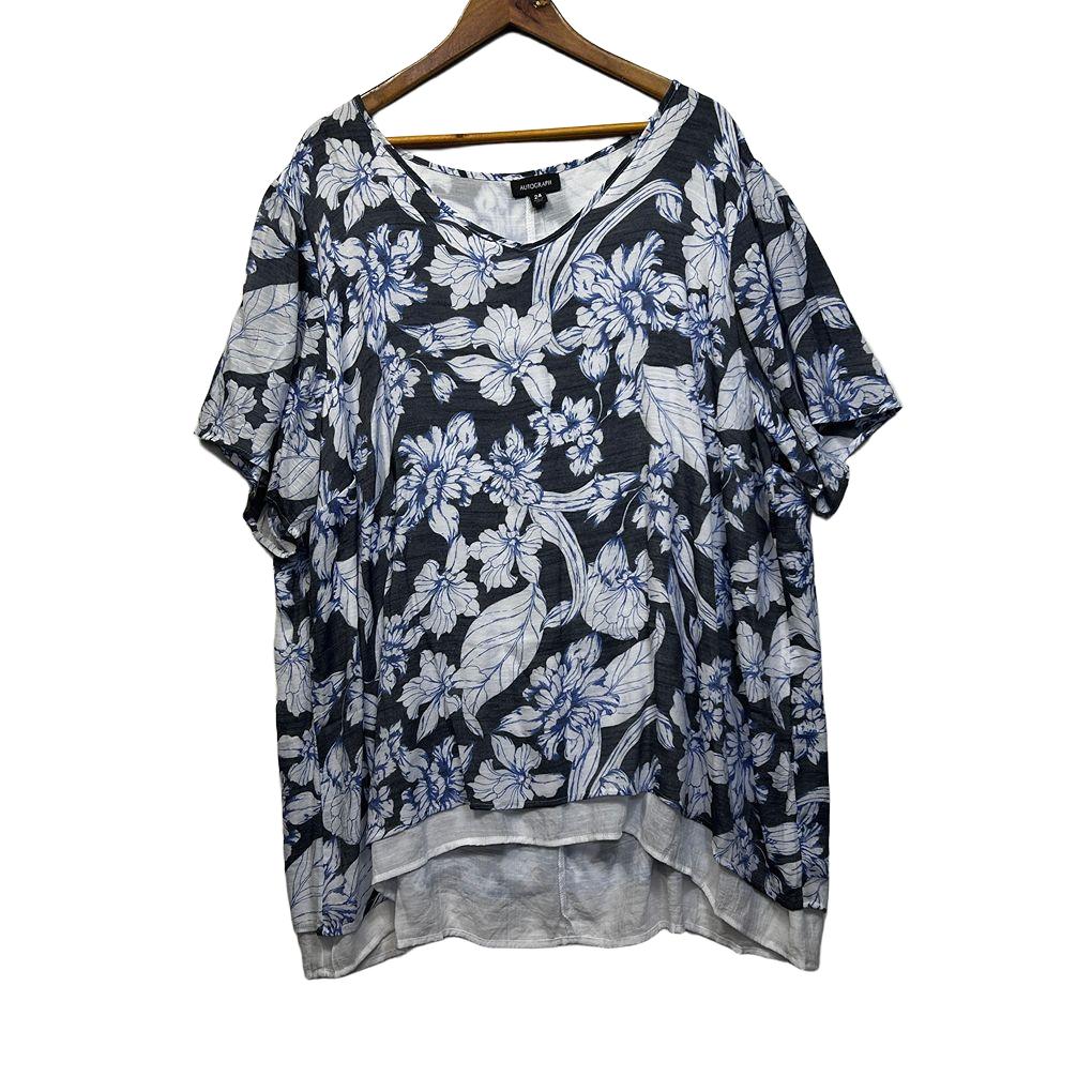 Autograph Navy Floral Top - Size 24