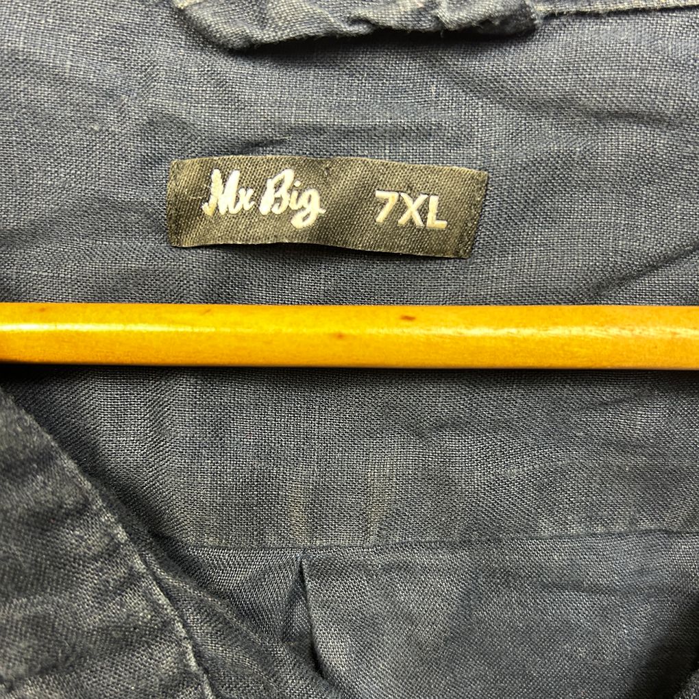 Mr Big Black Linen Shirt - Size 7XL