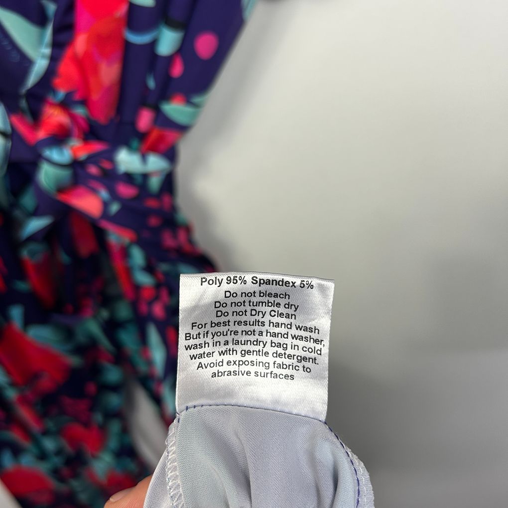 By Samantha Melbourne Navy Floral Wrap Dress - Size 16