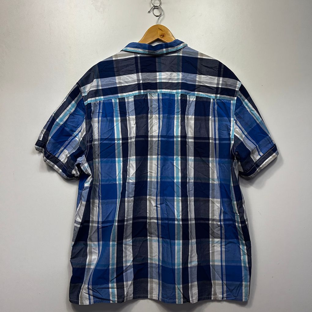 Jack Stone Blue Check Cotton Mens Shirt - Size 6XL