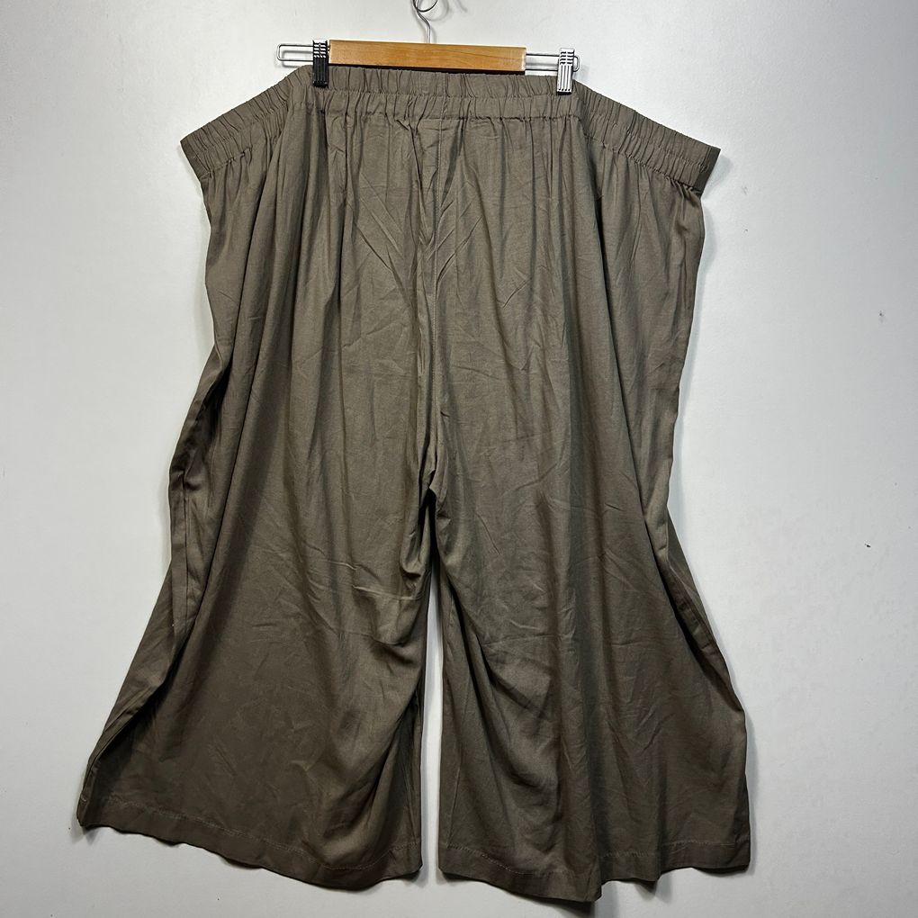 Autograph Mushroom Linen Wide Leg Crop Pants - Size 30