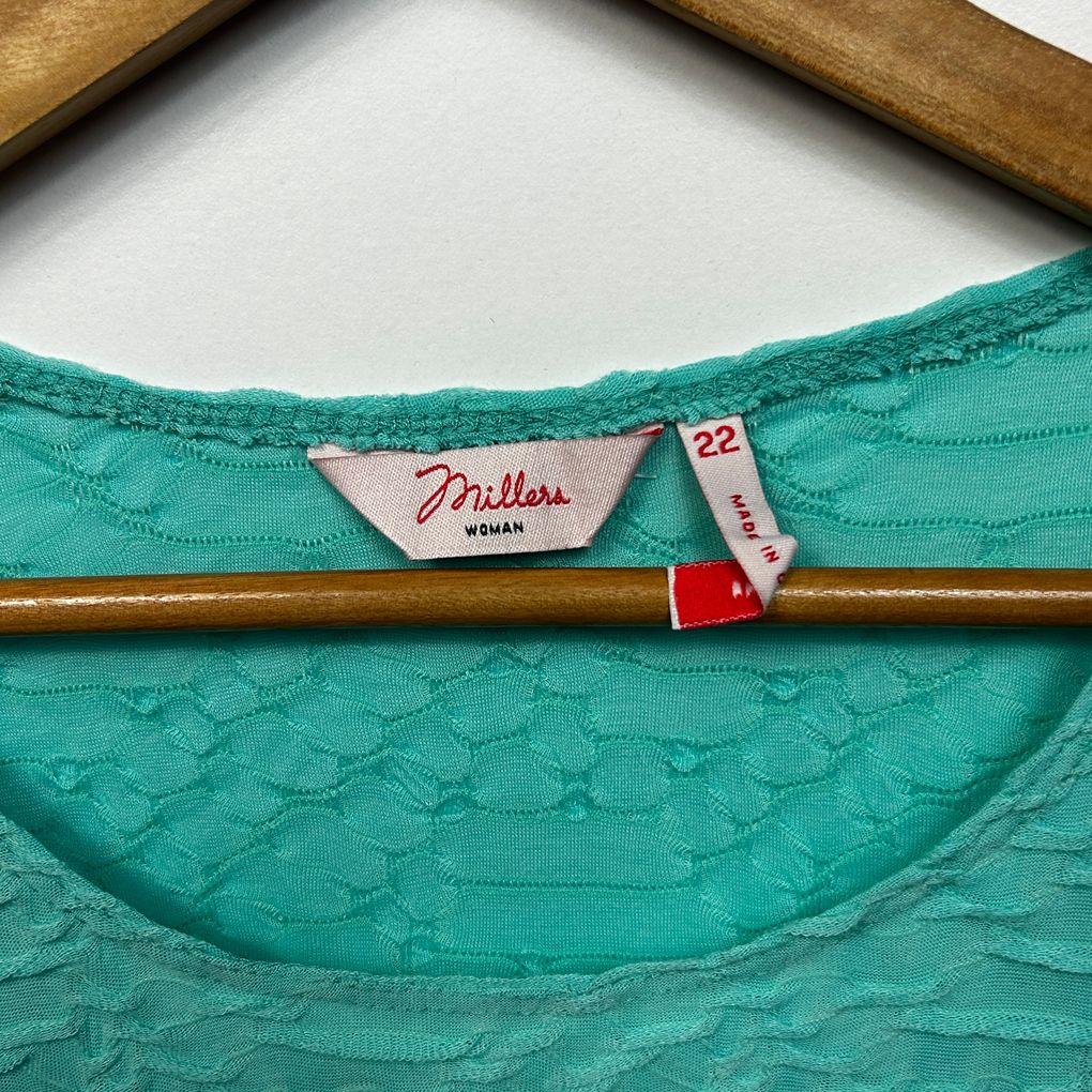Millers Aqua Plus Size Top - Size 22