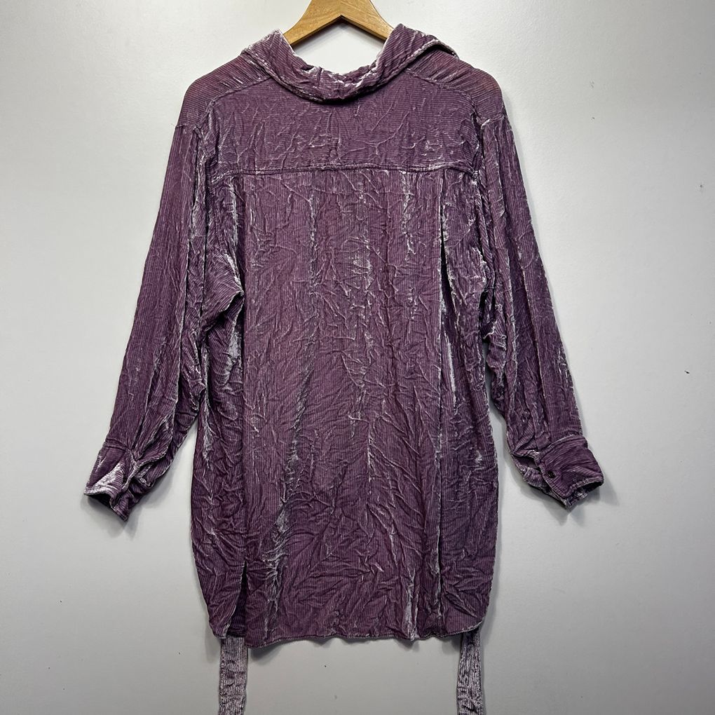 Purple Crushed Velvet Shirt - Size 14/16