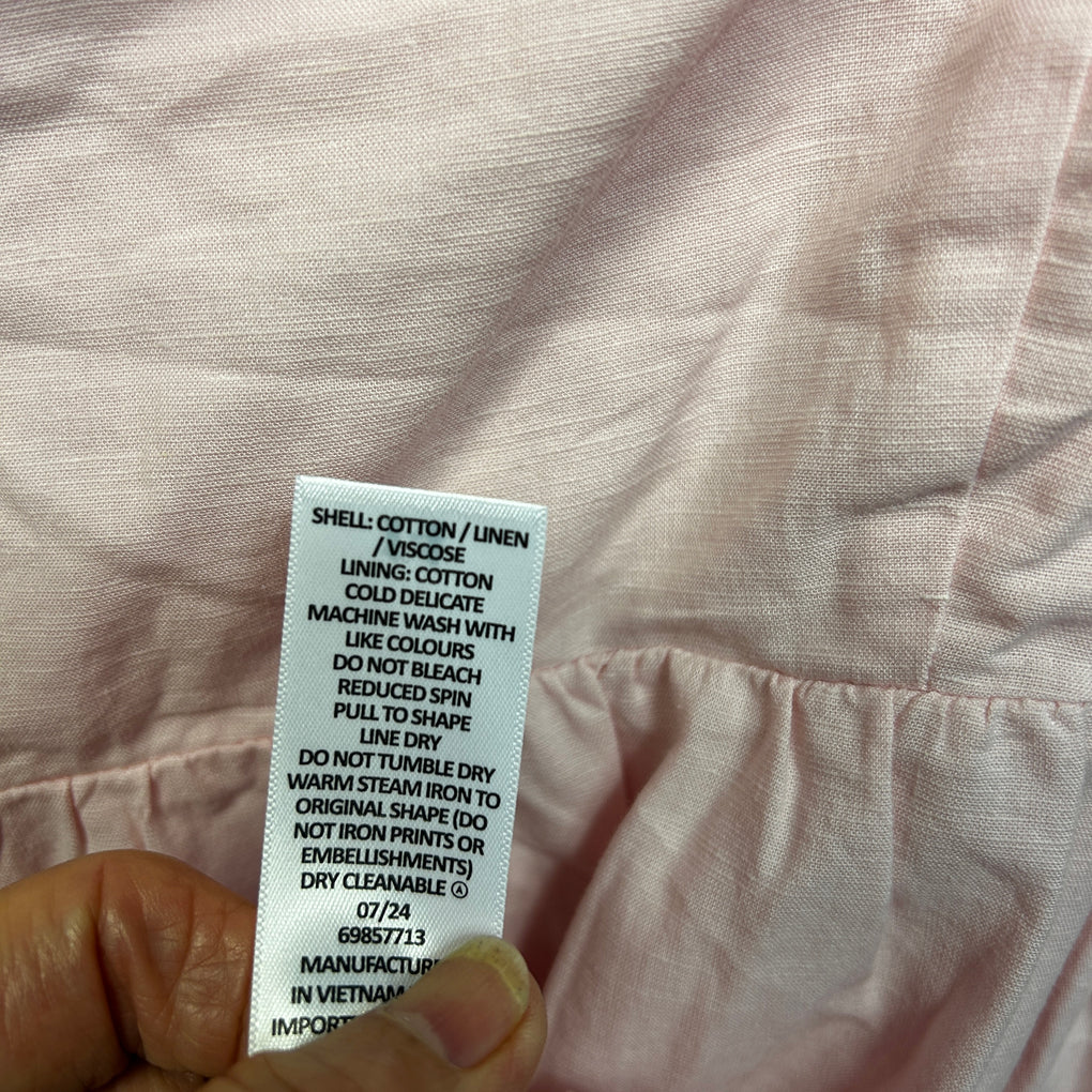 Lily Loves Pink Linen Dress - Size 14