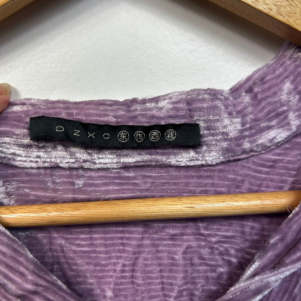 Purple Crushed Velvet Shirt - Size 14/16