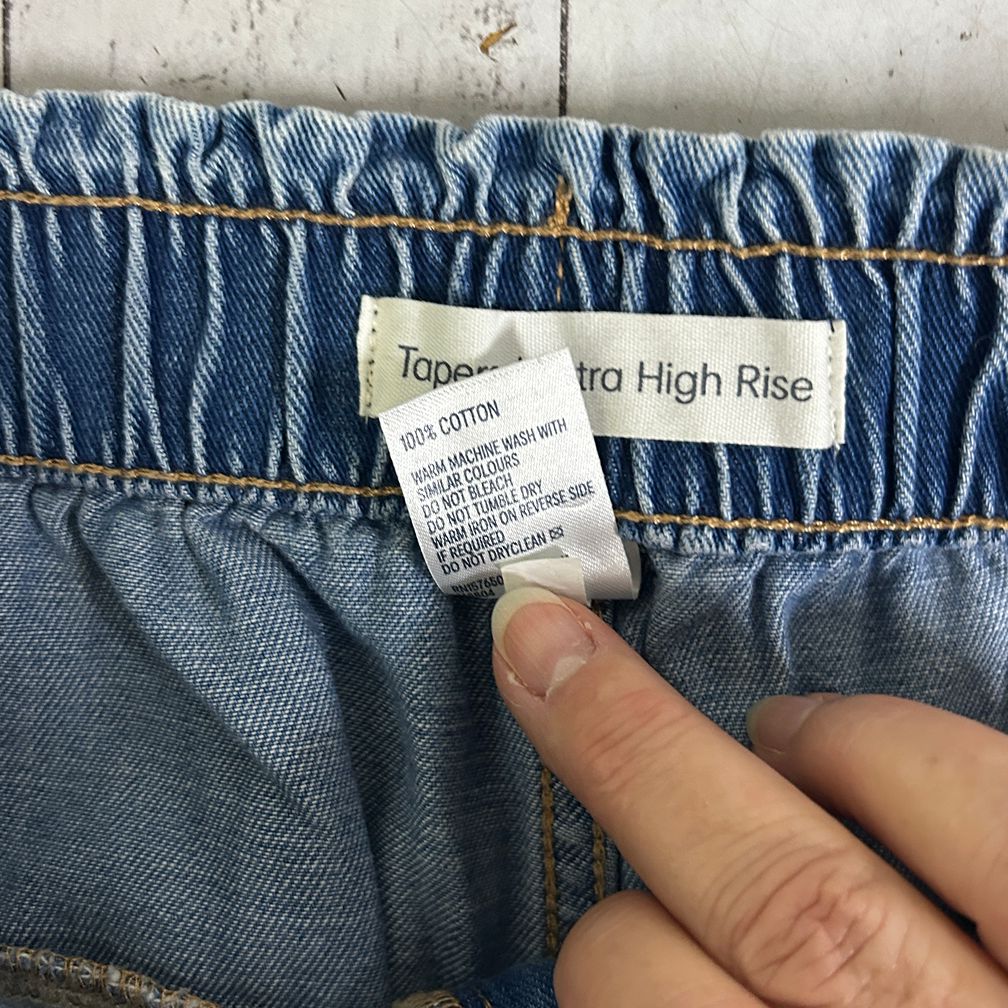 Anko Blue Tapered Extra High Rise Jeans - Size 16