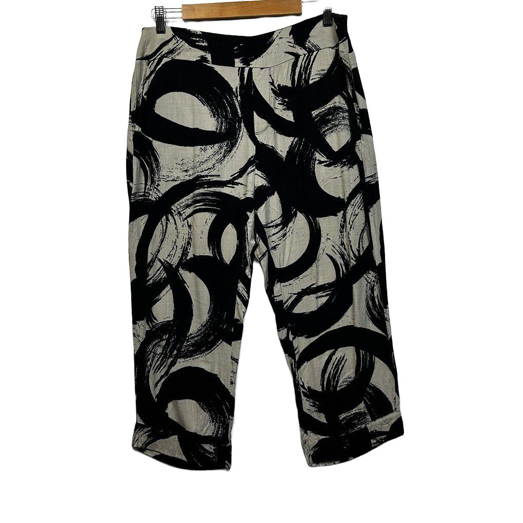 Taking Shape Print Cropped Pants - Size 12