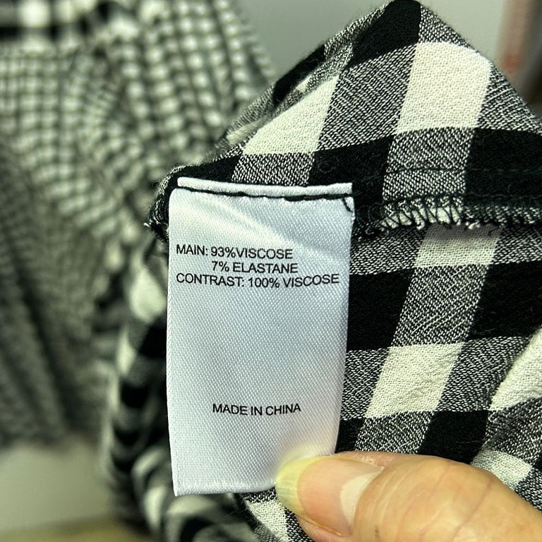 Virtuelle Black Plus Size Gingham Check Maxi Dress - Size 24