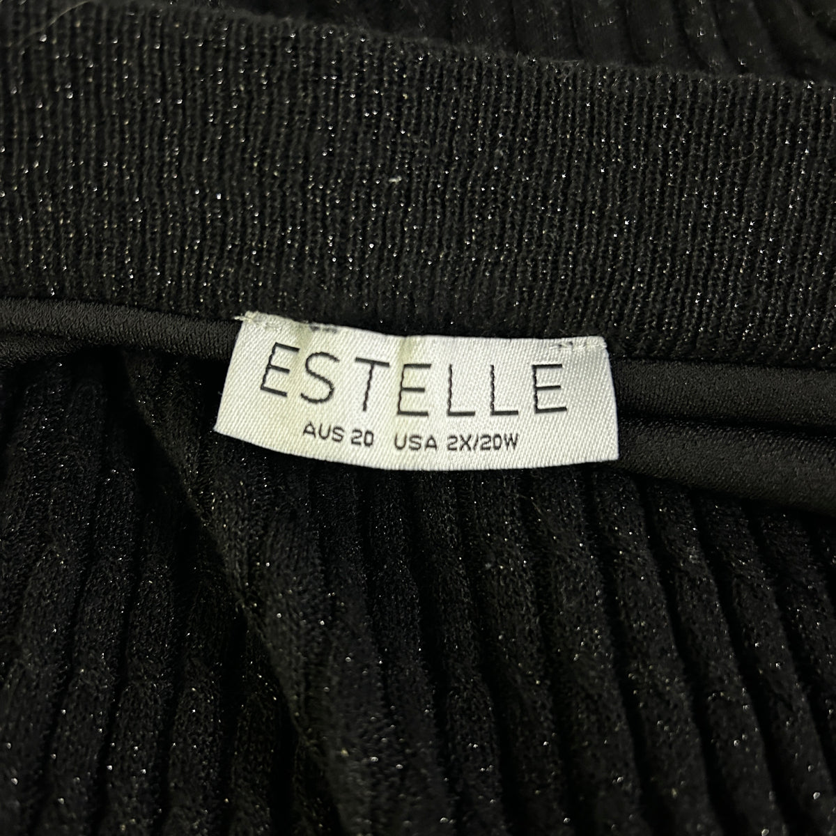 Estelle Black Plus Size Metallic Knit Maxi Skirt - Size 20