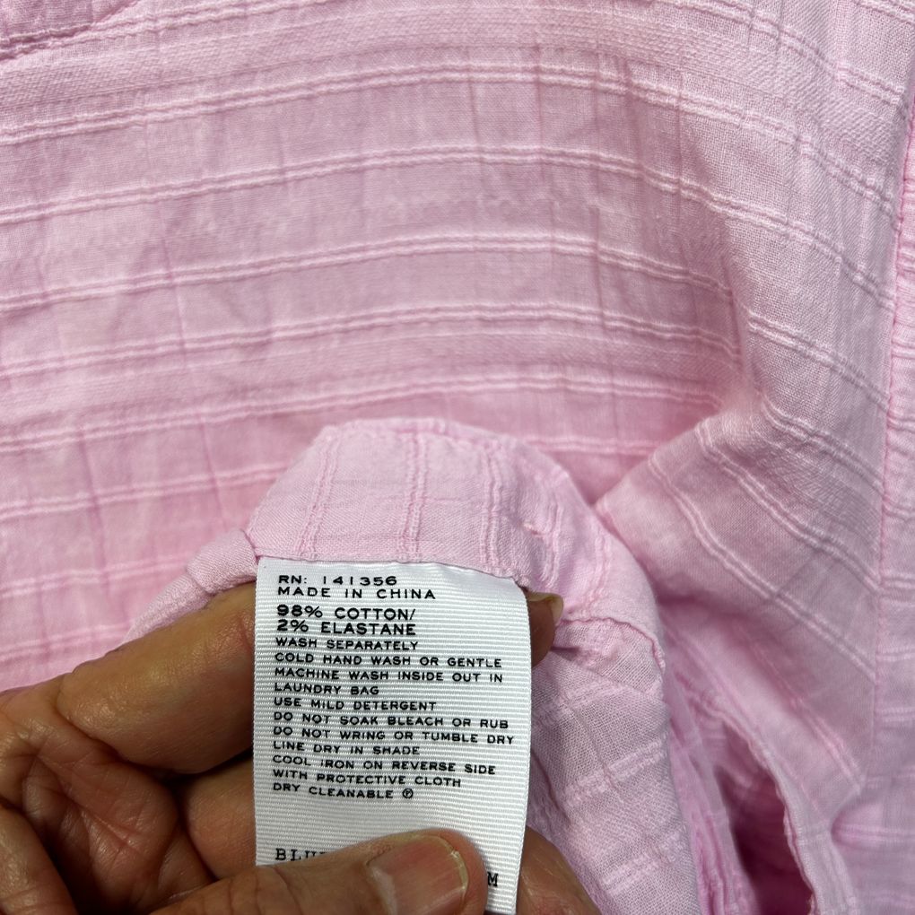 Blue Illusion Pink Cotton Short Sleeve Top - Size L