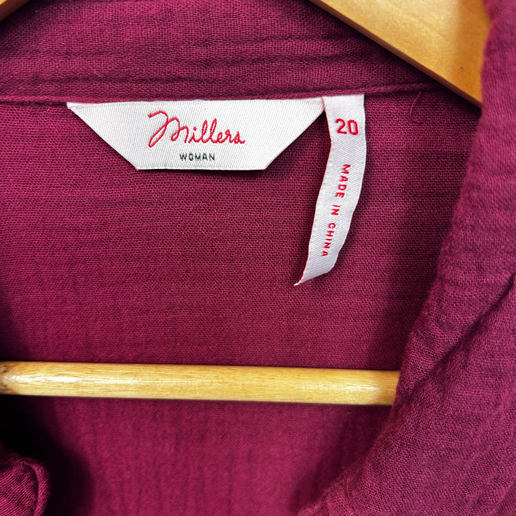 Millers Berry Cotton Shirt - Size 20
