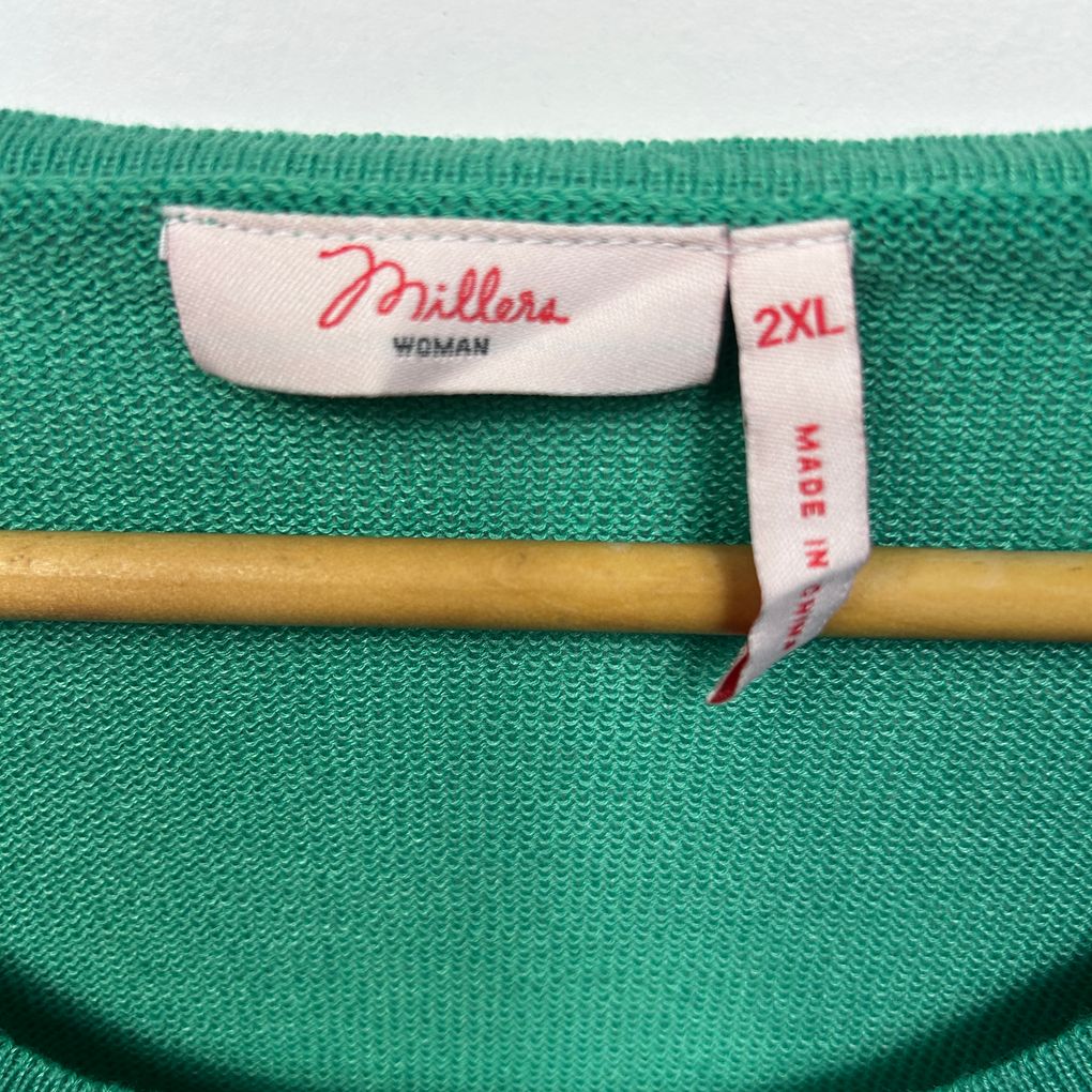 Millers Green Knit Jumper - Size 2XL