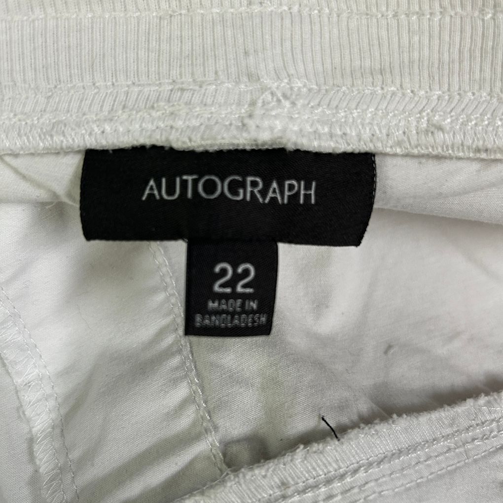 Autograph White Cotton Shorts - Size 22