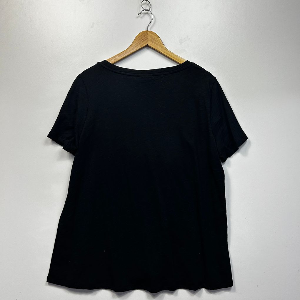 Blue Illusion Black Plus Size Organic Cotton T-Shirt - Size 3L