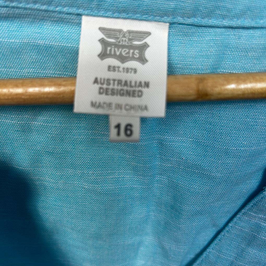 Rivers Blue Cotton Top - Size 16
